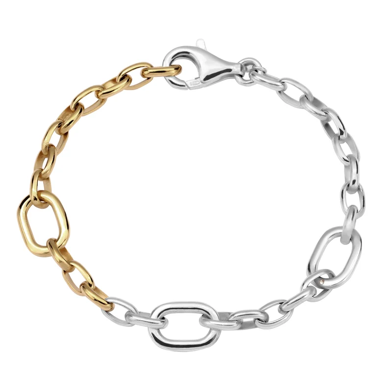 Glieder-Armband Bicolor | Mit Kristallen von Swarovski® (Weiß)