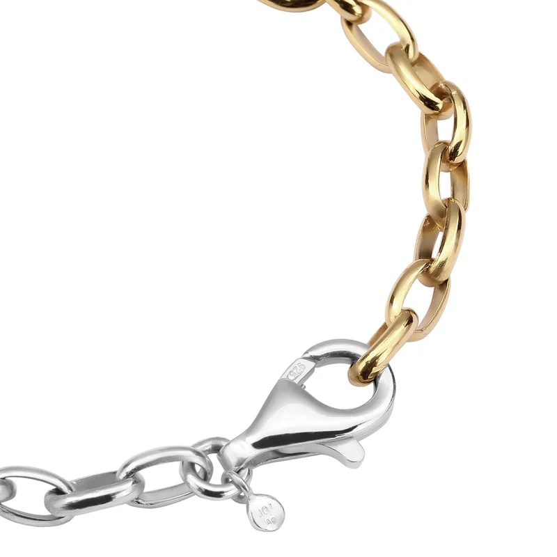 Glieder-Armband Bicolor | Mit Kristallen von Swarovski® (Weiß)