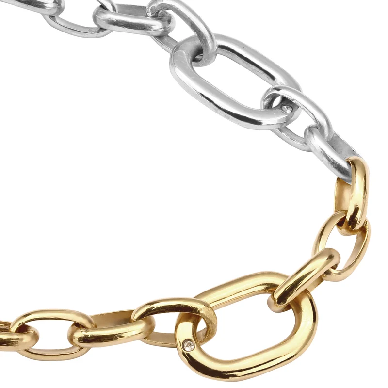 Glieder-Armband Bicolor | Mit Kristallen von Swarovski® (Weiß)