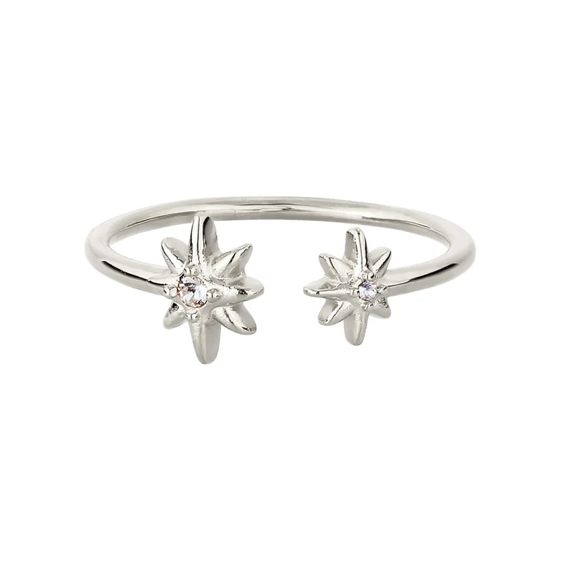 Ring Offen Stern | Mit Kristallen von Swarovski® (Weiß)