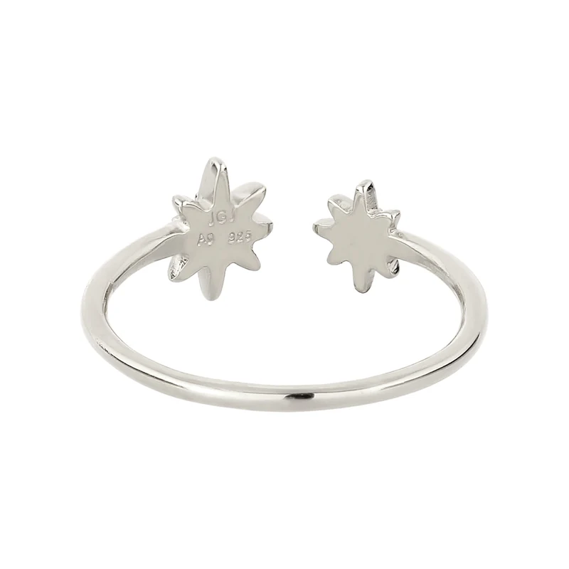 Ring Offen Stern | Mit Kristallen von Swarovski® (Weiß)
