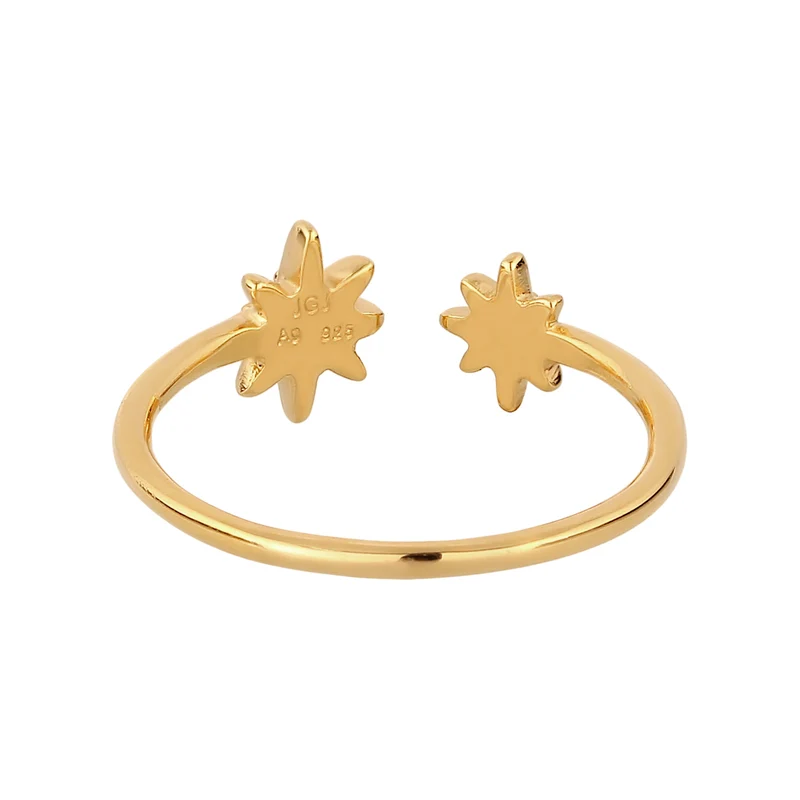 Ring Offen Stern | Mit Kristallen von Swarovski® (Weiß)