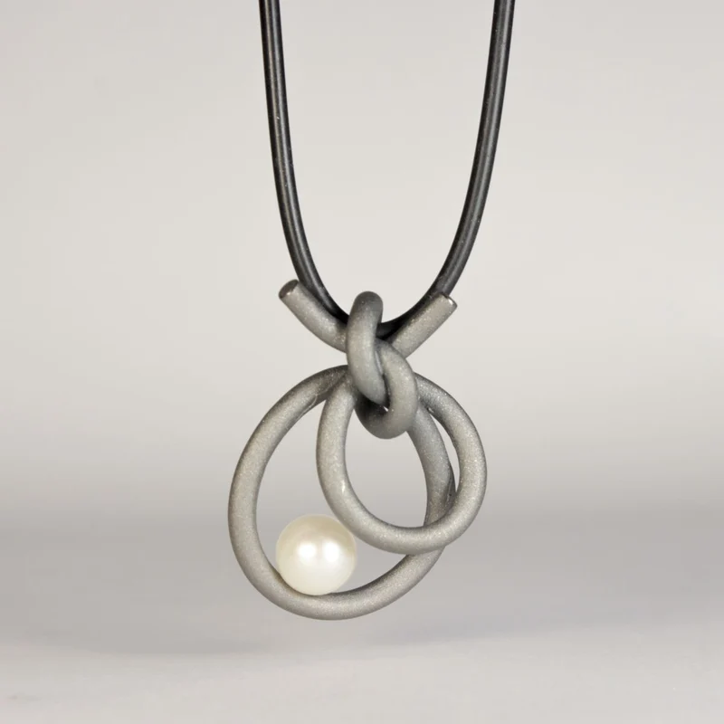 925er Silber Anhänger Knotenschmuck Perl Schlaufe ANH-P22-Perle