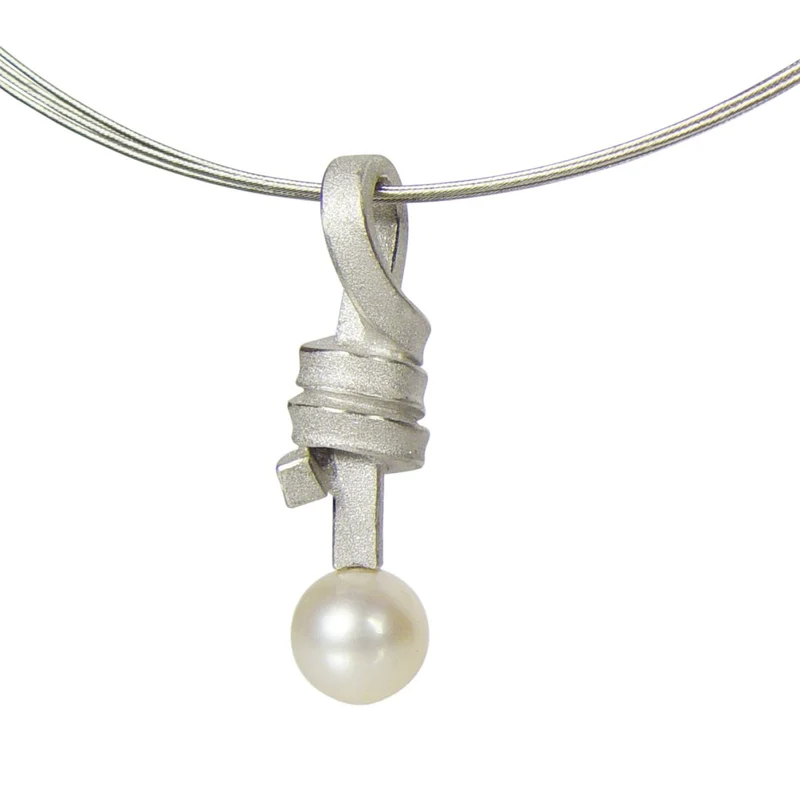 925er Silber Anhänger Knotenschmuck Perl Pendel ANH-P14-Perle