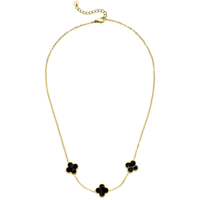 Clover Marmor Kette | 18K vergoldet