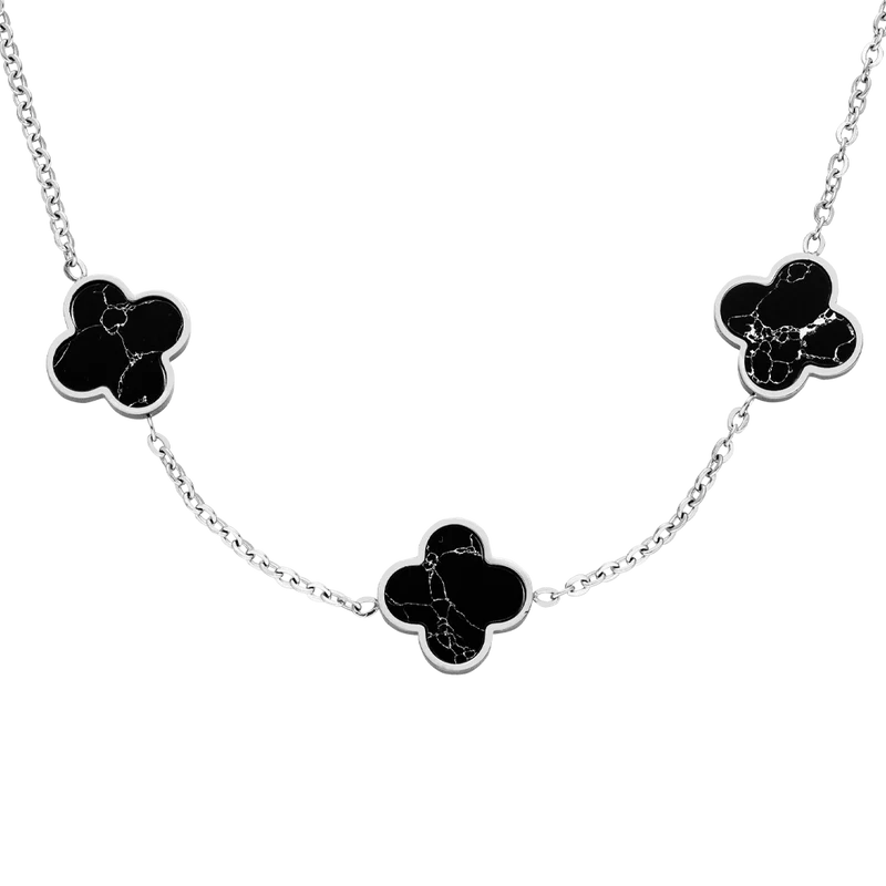 Clover Marmor Kette | 18K vergoldet