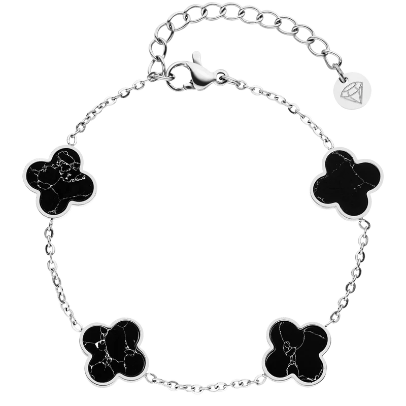 Clover Marmor Armband | 18K vergoldet