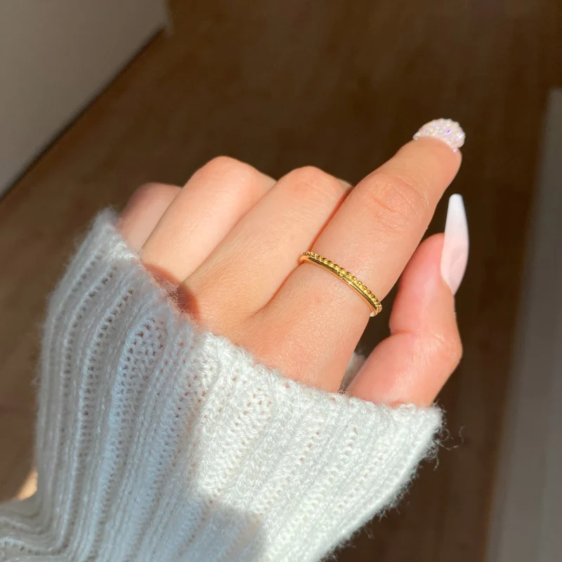 Half Dotted Ring | 18K vergoldet
