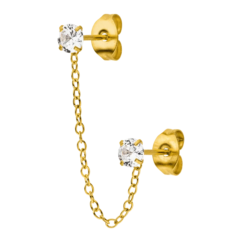 Double Bright Ohrkette | 18K vergoldet