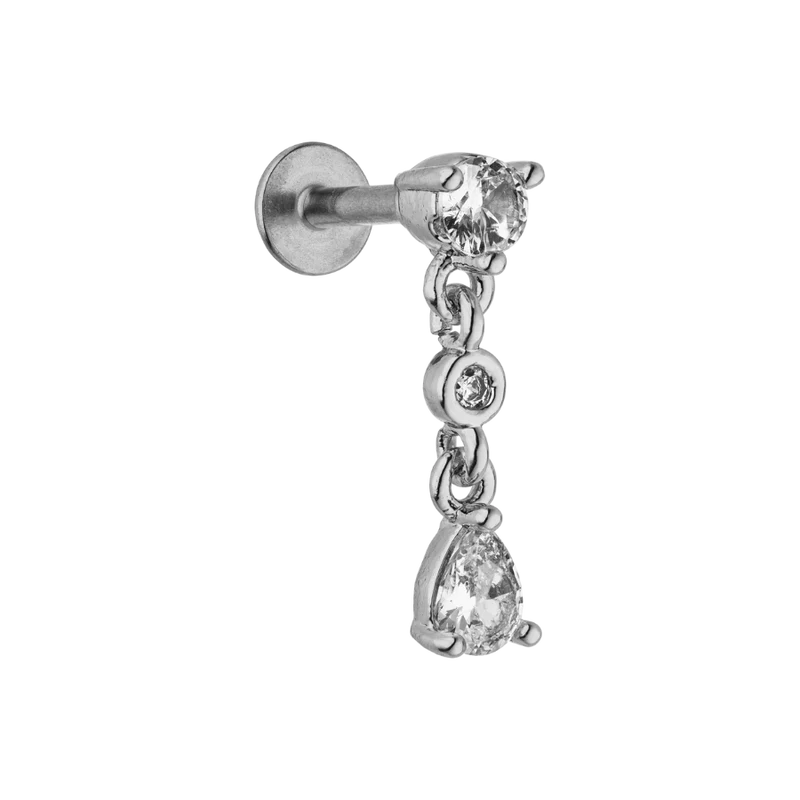 Elegance Drop Labret Piercing 18K Vergoldet