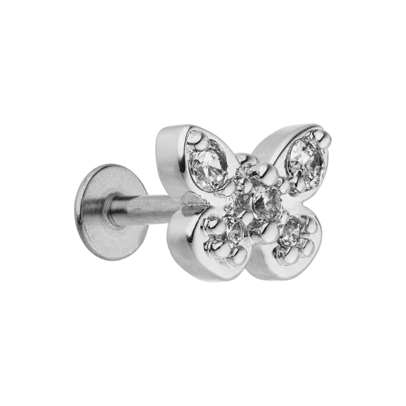 Butterfly Joy Labret Piercing 18K Vergoldet