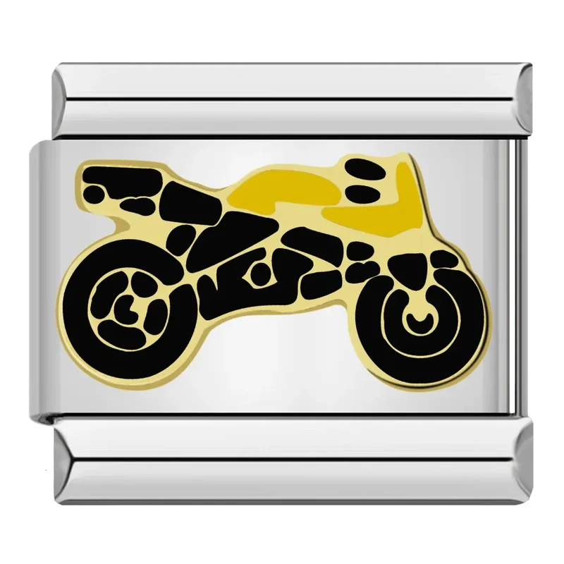 Motorrad Silber & Gold