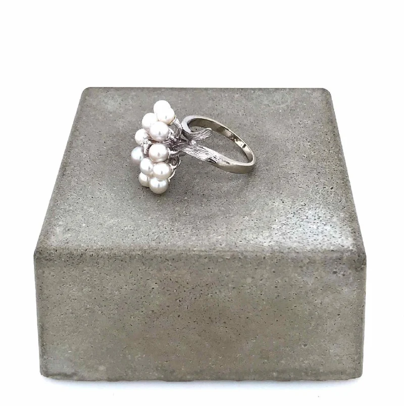 Ring Weissgold 585 mit Perlen & Brillant