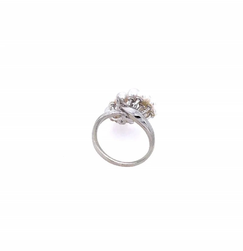 Ring Weissgold 585 mit Perlen & Brillant