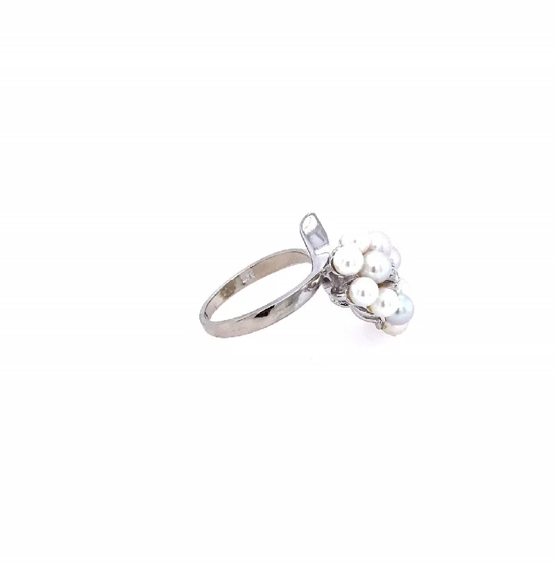 Ring Weissgold 585 mit Perlen & Brillant