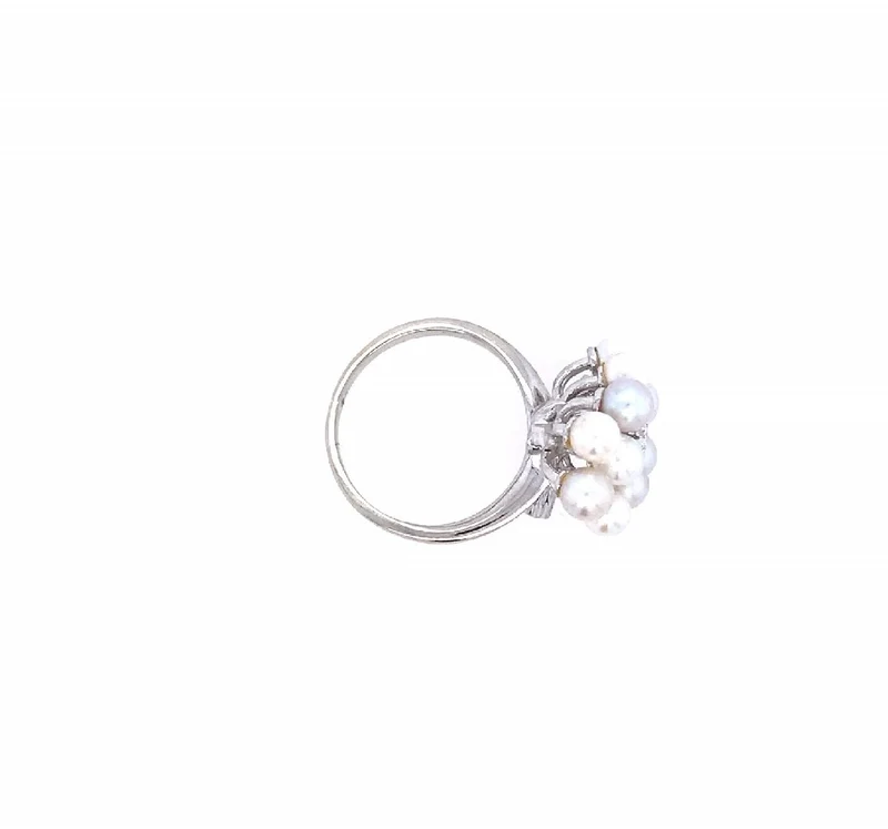 Ring Weissgold 585 mit Perlen & Brillant