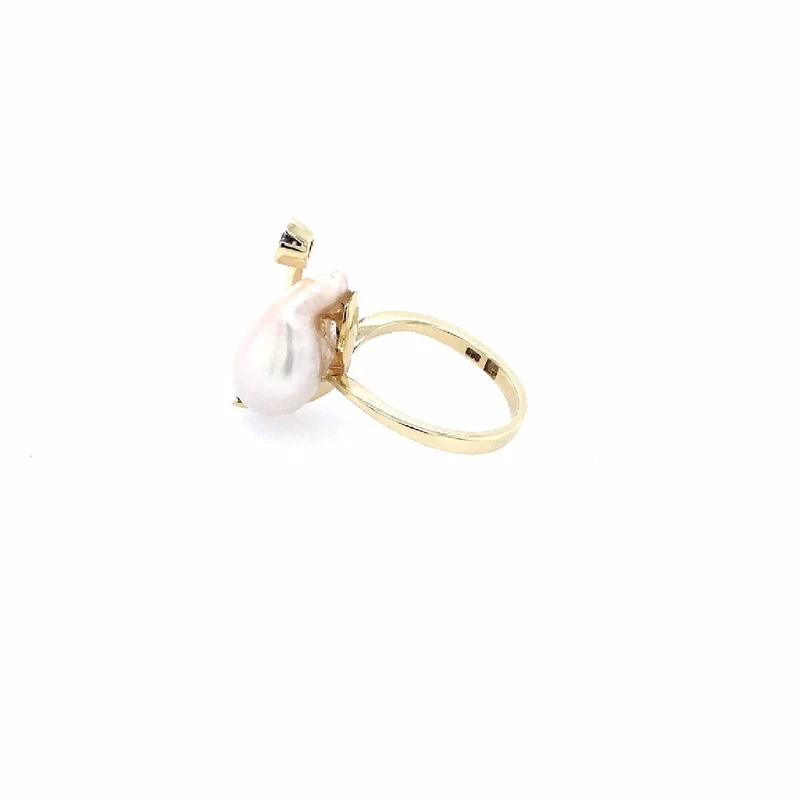 Ring Gelbgold 585 mit Perle & Brillanten