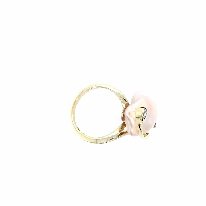 Ring Gelbgold 585 mit Perle & Brillanten