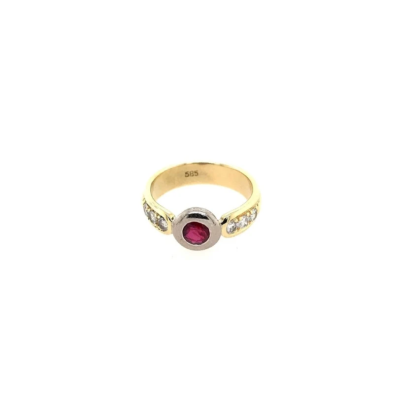 Ring Bicolor Gold 585 mit Rubin & Brillanten
