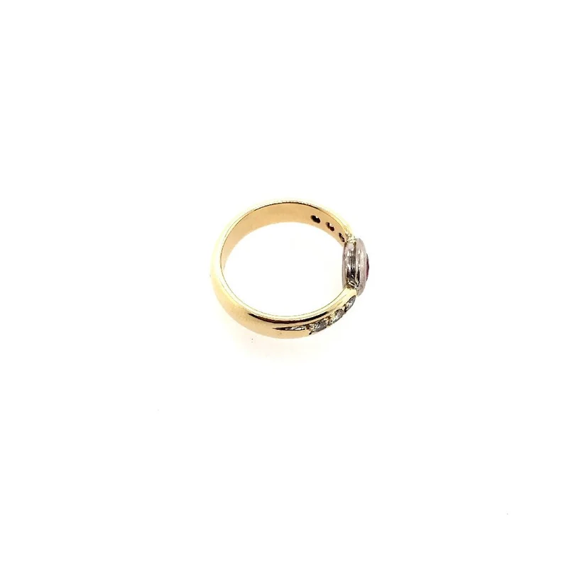 Ring Bicolor Gold 585 mit Rubin & Brillanten