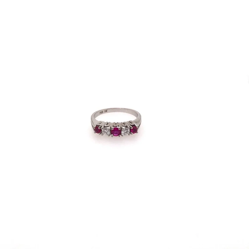 Ring Weissgold 750 mit Rubinen & Brillanten