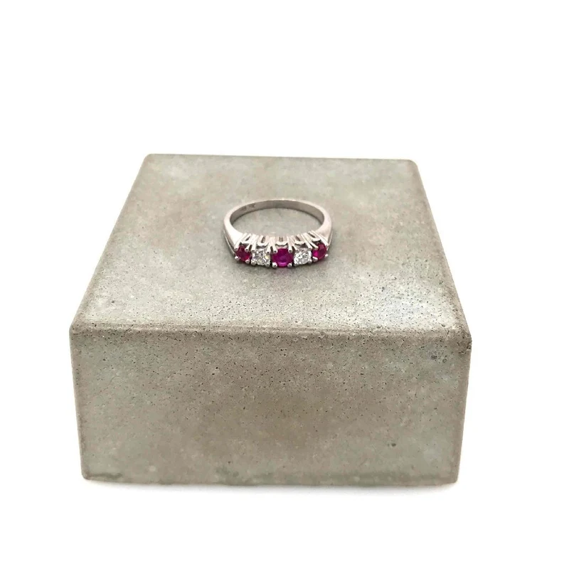 Ring Weissgold 750 mit Rubinen & Brillanten