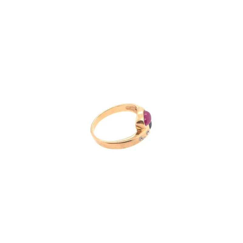 Ring Gelbgold 585 mit Saphir, Rubin & Brillanten