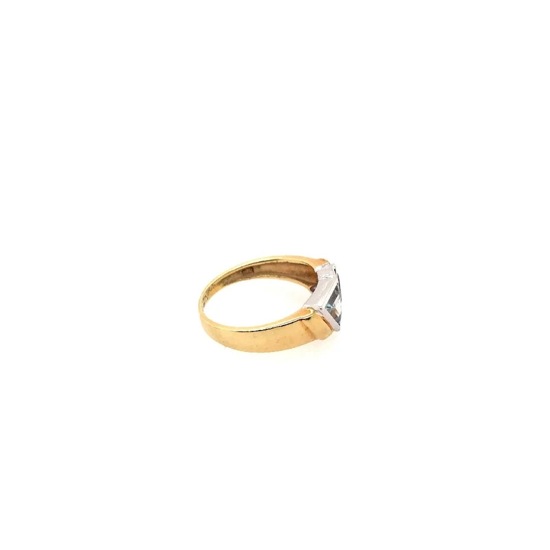 Ring Bicolor Gold 585 mit Rubellit & Aquamarin