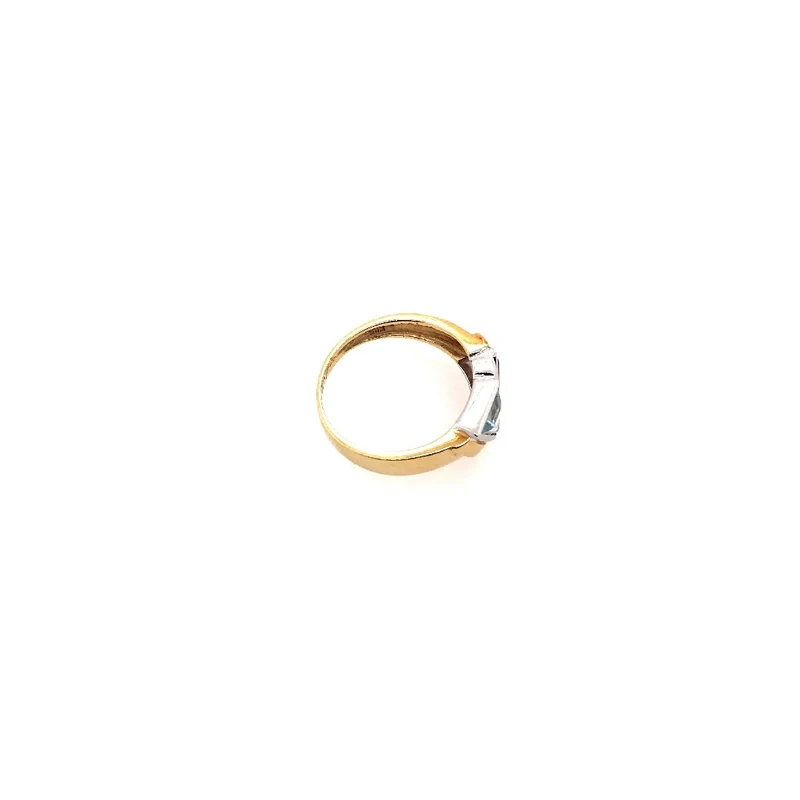 Ring Bicolor Gold 585 mit Rubellit & Aquamarin
