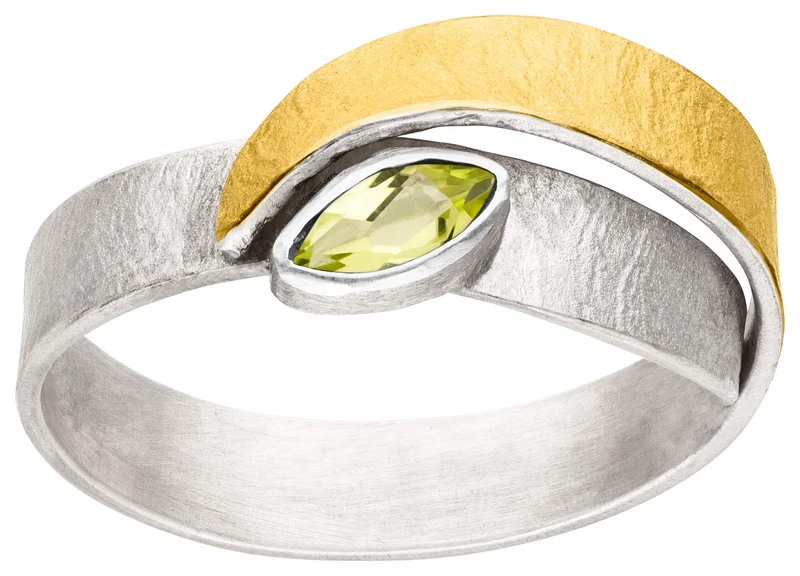 925er Silber Ring feingoldbelegt MANU R1380PR