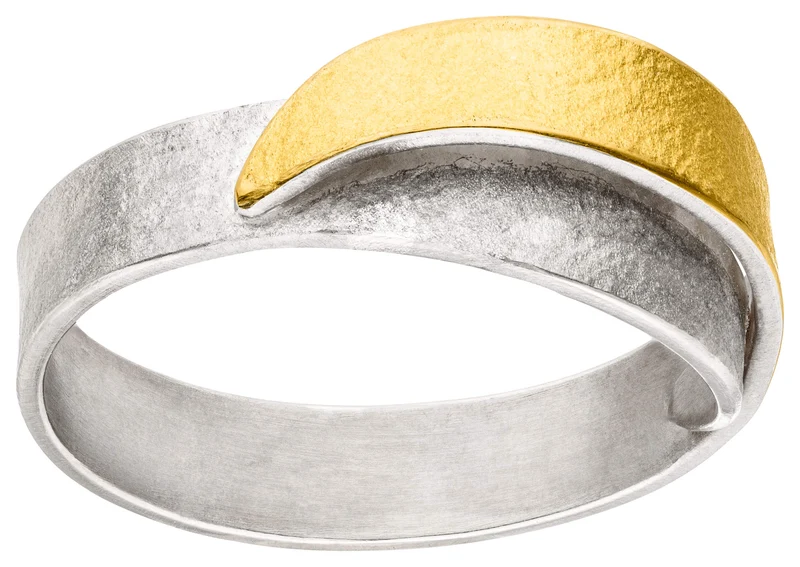 925er Silber Ring feingoldbelegt MANU R1380