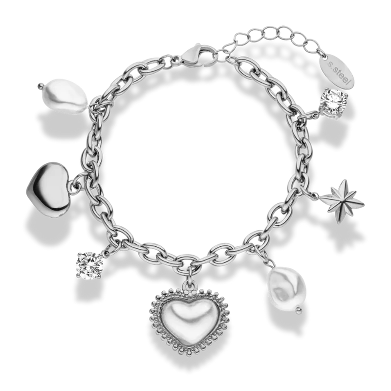 Pearl Elegance Charm Armband 14K Vergoldet