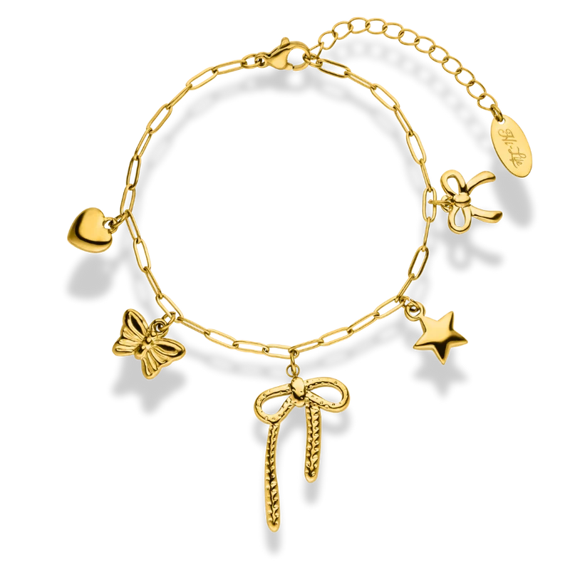 Ribbon Charm Armband 14K Vergoldet