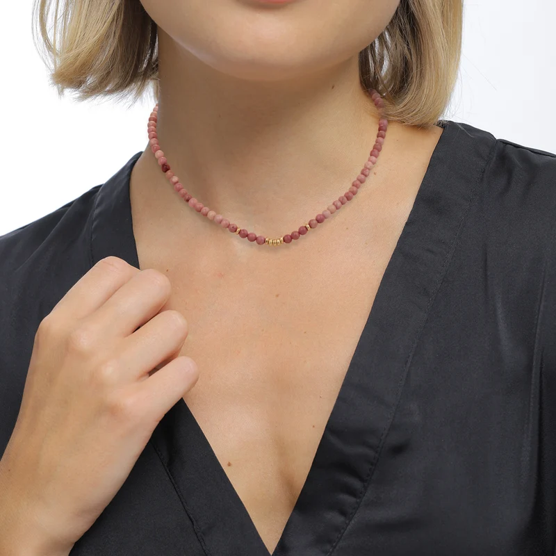 Halskette Beads | Rhodonit (Pink)