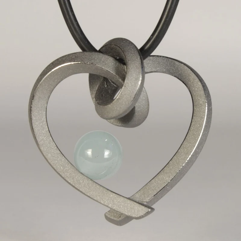 925er Silber Anhänger Knotenschmuck Gebundenes Herz ANH-P2-Aquamarin