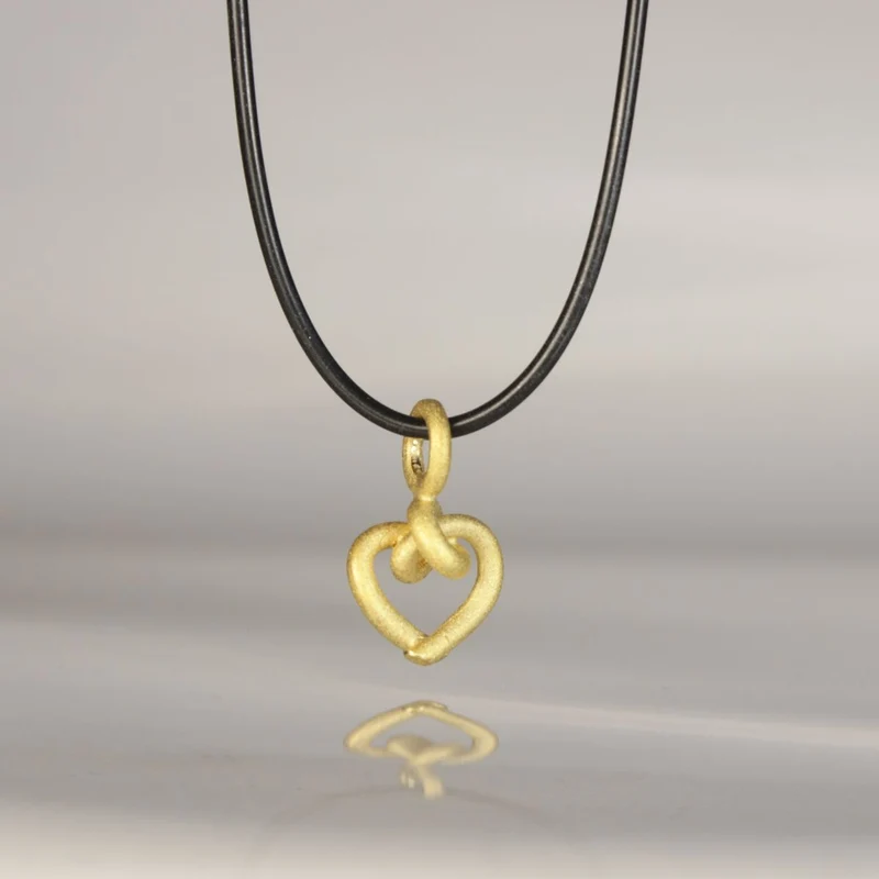 925er Silber Anhänger Knotenschmuck Mini Herz ANH-H21