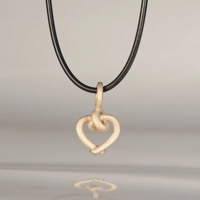 925er Silber Anhänger Knotenschmuck Mini Herz ANH-H21