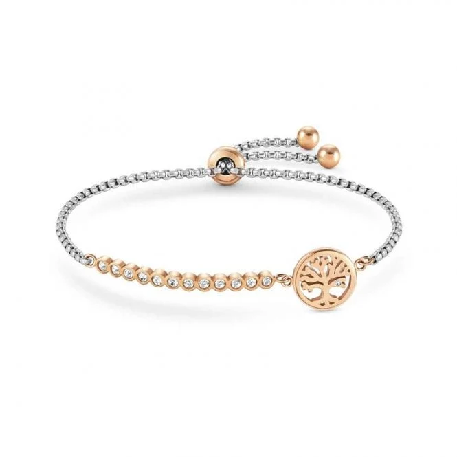 Milleluci Rose Gold and CZ Tree Life Bracelet