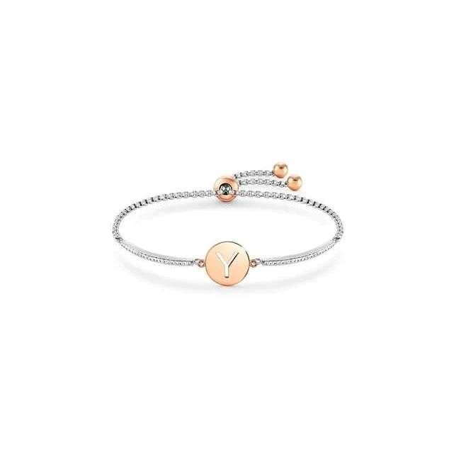 Milleluci Rose Gold and CZ Letter Y Bracelet