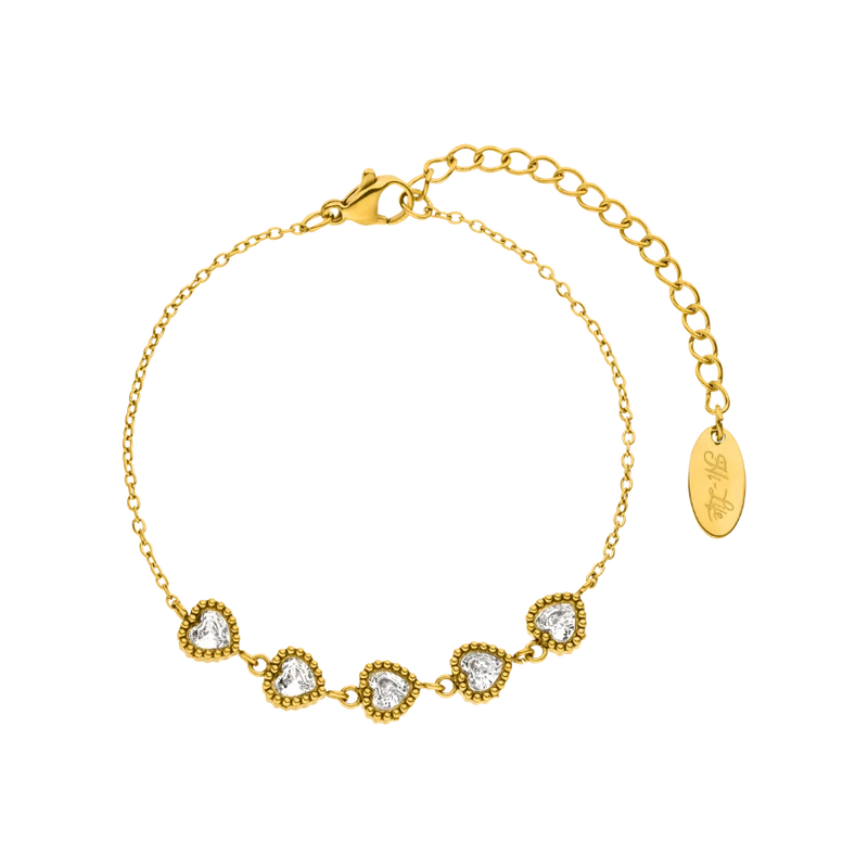 Shiny Heart Armband 18K Vergoldet