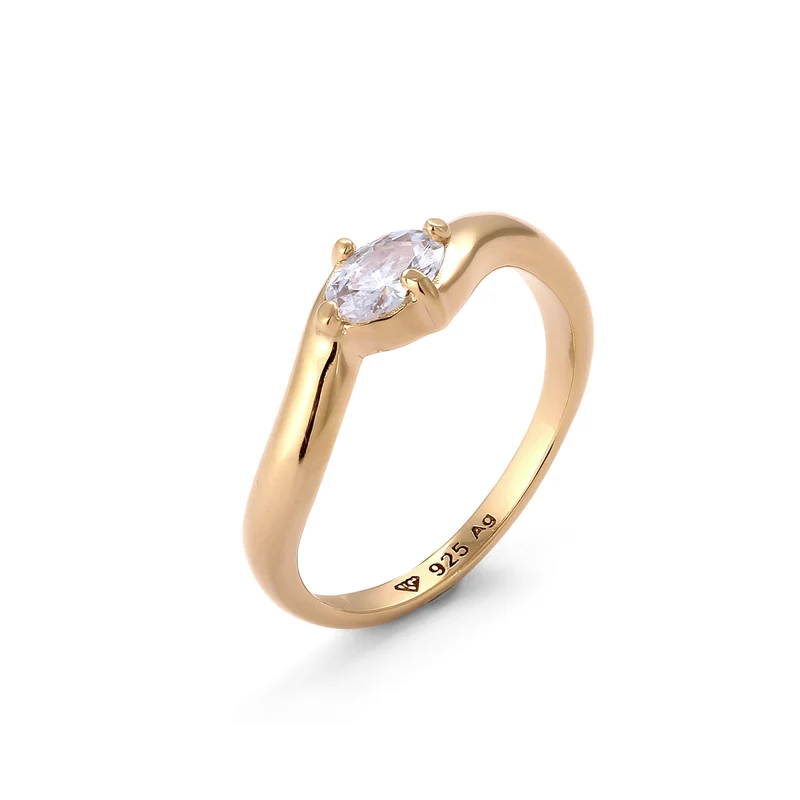 Ring Oval | Zirkonia (Weiß)