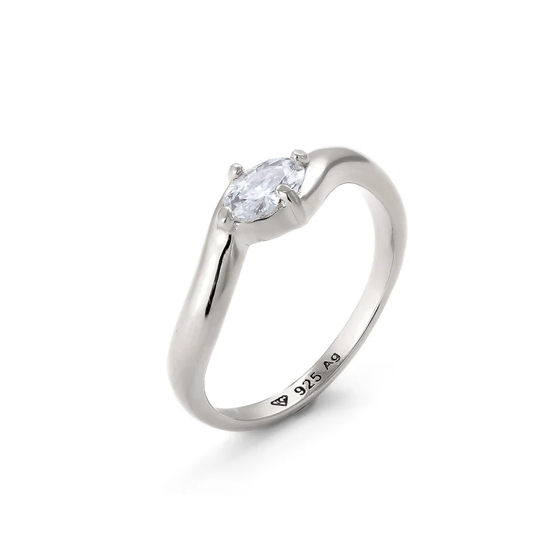 Ring Oval | Zirkonia (Weiß)