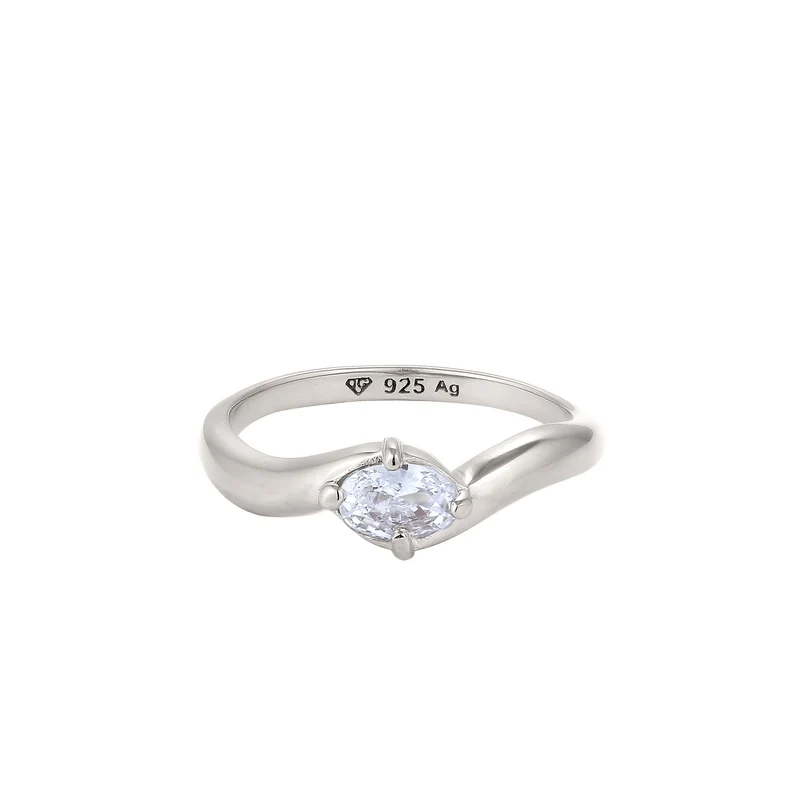 Ring Oval | Zirkonia (Weiß)