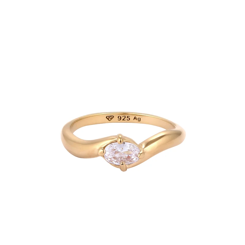 Ring Oval | Zirkonia (Weiß)