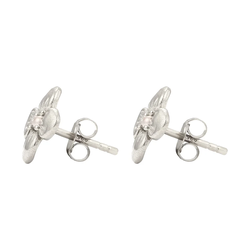 Ohrstecker Blume | Synthetische Perle (Weiß)