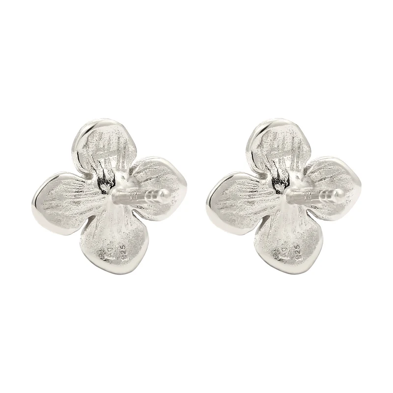 Ohrstecker Blume | Synthetische Perle (Weiß)