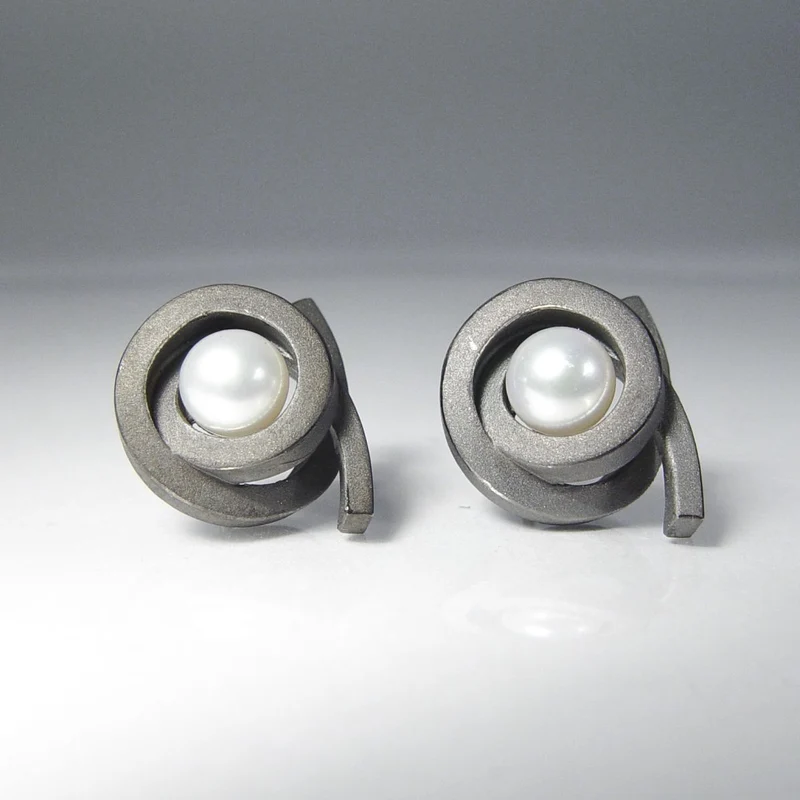 925er Silber Ohrstecker Vergoldet Knotenschmuck Spirale OST-P11
