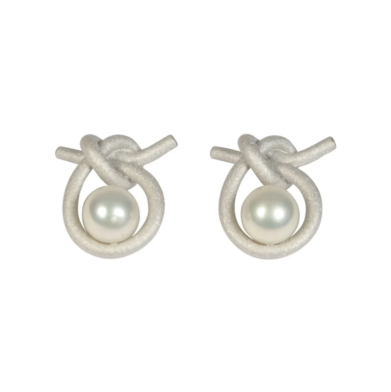 925er Silber Ohrstecker Vergoldet Knotenschmuck Schlaufen OST-P22