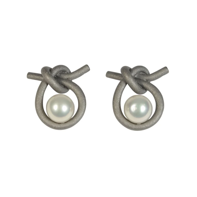 925er Silber Ohrstecker Vergoldet Knotenschmuck Schlaufen OST-P22