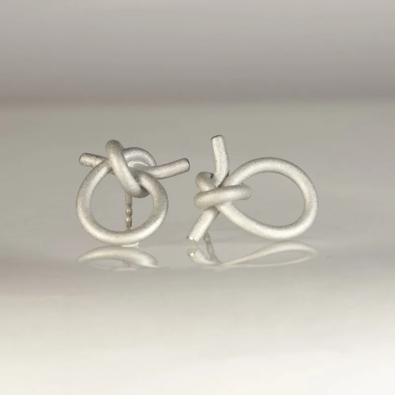 925er Silber Ohrstecker Vergoldet Knotenschmuck Schlaufen OST-22